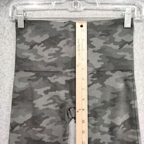 Spanx Ankle Leggings Womens Size M Gray Camo High Waisted Wide Band Mid Rise - Picture 5 of 11
